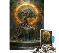 Puzzle de 1000 pièces pour Adultes Arbre Mystique avec Anneau de feu Jeu de réflexion et d'assemblage Cadeau Stimulant (Dimensions 38x52cm)
