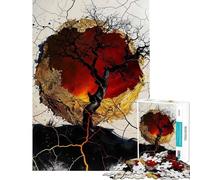 Puzzle de 1000 pièces pour Adultes Arbre Noir brisé Décoration Murale Jeu de Course Manuelle Cadeau Unique pour Anniversaire et Noël (Dimensions 50x75cm)