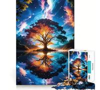 Puzzle de 1000 pièces pour Adultes Arbre, Paysage Fantastique, Finitions soignées, Jeu cognitif et Relaxant, décoration Murale de Noël (38x26cm)