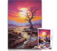 Puzzle de 1000 pièces pour Adultes - Arbre Solitaire du désert - Idéal pour des Moments de détente paisibles - Assemblage précis - Dimensions:38x52cm