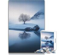 Puzzle de 1000 pièces pour Adultes - Arbre Solitaire en Hiver - Casse-tête, Jeu de logique et d'analyse en Famille - Jeu à Monter soi-même - Dimensions : 50x75cm