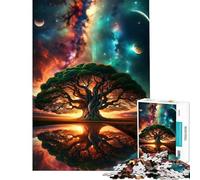 Puzzle de 1000 pièces pour Adultes Arbre Spatial Antique Jeu Familial Découpe de précision pour Les Amateurs de Jeux (Dimensions 75x50cm)