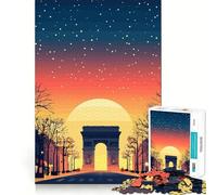 Puzzle de 1000 pièces pour Adultes,Arc de Triomphe au Coucher du Soleil,Bords Nets,Jeu cognitif et Amusant,Jeu de Relaxation,Cadeau Festif et de Loisirs (50x75cm)