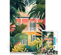 Puzzle de 1000 pièces pour Adultes,Architecture Tropicale de Floride,Art Minimaliste,découpe de qualité supérieure,Jeu Stimulant,Divertissement,décoration de Noël (50x75cm)