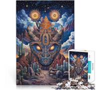 Puzzle de 1000 pièces pour Adultes Art coloré des Dinosaures Fabriqué en Carton pour Les 14 Ans et Plus avec des pièces complètement interconnectées de Formes aléatoires Jouets Cadeaux。Taille：26x38cm