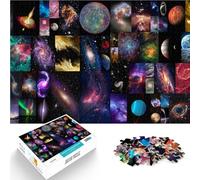 Puzzle de 1000 pièces pour Adultes Art de la mosaïque planétaire Jeu de Casse-tête avec Affiche et Feuille de Questions correspondantes 75x50cm