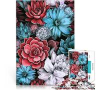 Puzzle de 1000 pièces pour Adultes Art des Plantes succulentes Entraînez Votre Cerveau et Vos Mains Super Cadeau 75x50cm