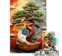 Puzzle de 1000 pièces pour Adultes Art du bonsaï Paysage Japonais Jeu de réflexion Course de Vitesse Cadeau d'anniversaire Unique (Taille 38x52cm)