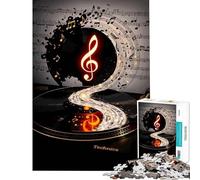 Puzzle de 1000 pièces pour Adultes Art Musical sur Vinyle activités Amusantes à la Maison Jeu Difficile Difficile Impossible Convient aux 14 Ans et Plus (38x26cm)