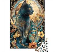 Puzzle De 1000 Pièces pour Adultes Art Nouveau Cat Stained Glass-1 Puzzle, Jouet, Décoration Murale, Difficile Et Stimulant 70x50cm/1000pcs