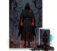 Puzzle de 1000 pièces pour Adultes Assassin de Sang Guerrier de l'ombre écarlate,découpe Fine,Jeu de Concentration,Jeu Calme,activité d'anniversaire (38x26cm)