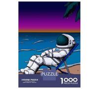 Puzzle De 1000 Pièces pour Adultes Astronaut and Sunset Jeu De Réflexion Casse-tête Décoration Intérieure Cadeaux Uniques d'anniversaire Et De Noël 70x50cm/1000pcs