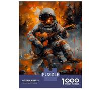 Puzzle De 1000 Pièces pour Adultes Astronaut Playing Guitar Puzzles pour Adultes - Décoration Murale - Décoration Intérieure - Cadeaux Uniques d'anniversaire Et De Noël 70x50cm/1000pcs