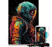 Puzzle de 1000 pièces pour Adultes Astronaute Art Abstrait Ajustement Parfait Défi cérébral Jeu et détente Cadeau d'anniversaire pour l'esprit (38x26cm)