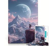 Puzzle de 1000 pièces pour Adultes Astronaute au Sommet d'une Montagne avec planète Un défi et cérébral Parfait pour se détendre et s'amuser pour ou pour stimuler Son Esprit
