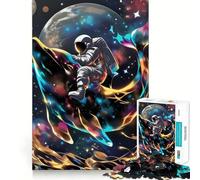 Puzzle de 1000 pièces pour Adultes Astronaute chevauchant Un Dauphin Cosmique,Jeu de réflexion Amusant et précis, pour se détendre et s'amuser,Cadeau d'anniversaire (50x75cm)