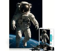 Puzzle de 1000 pièces pour Adultes Astronaute dans l'espace au-Dessus de la Terre Jeu d'assemblage précis Jeu de Concentration pour Passer Un Moment agréable et Amusant Décoration de Noël