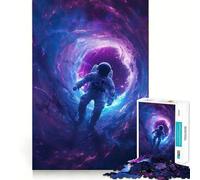 Puzzle de 1000 pièces pour Adultes,Astronaute dans l'espace,découpe précise,Jeu de réflexion et de Loisirs,Cadeau d'anniversaire Artistique (38x52cm)