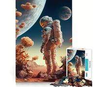 Puzzle de 1000 pièces pour Adultes,Astronaute dans l'espace,découpe précise,Jeu de réflexion,Loisir créatif,Cadeau d'anniversaire Artistique (38x26cm)