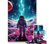 Puzzle de 1000 pièces pour Adultes Astronaute dans Un Monde Cosmique Jeu aux Bords Nets Stimulation Cognitive Jeu de Relaxation Cadeau Festif et Amusant (38x52cm)