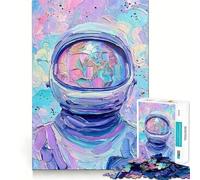 Puzzle de 1000 pièces pour Adultes Astronaute dans Un Paysage onirique Pastel Jeu aux Bords Nets Stimulation Cognitive Jeu de Relaxation Cadeau Festif et Amusant (50x75cm)