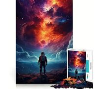 Puzzle de 1000 pièces pour Adultes Astronaute dans Une tempête de nébuleuses Découpe de qualité supérieure Jeu Intelligent Activité ludique et apaisante Cadeau d'anniversaire Jeu Artistique (38x26cm)