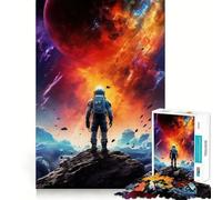 Puzzle de 1000 pièces pour Adultes Astronaute dans Une tempête de nébuleuses Jeu d'assemblage précis Jeu de Concentration Cadeau Facile et Amusant Décoration de Noël (38x52cm)