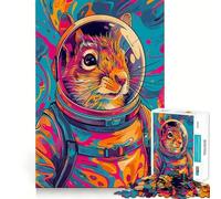 Puzzle de 1000 pièces pour Adultes Astronaute,Écureuil,Espace Découpe soignée Décoration Jeu Amusant et Relaxant pour Un Anniversaire ou Un Loisir (38x26cm)