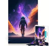 Puzzle de 1000 pièces pour Adultes Astronaute Errant dans l'espace Décoration soignée Jeu Amusant et Stimulant Temps Libre Cadeau d'anniversaire ou Loisir (38x26cm)