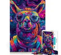 Puzzle de 1000 pièces pour Adultes Astronaute,Espace,Lama Décoration soignée Jeu Amusant et divertissant pour Un Anniversaire ou Un Loisir (38x26cm)