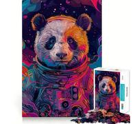 Puzzle de 1000 pièces pour Adultes Astronaute,Espace,Panda Finitions soignées Jeu de réflexion Amusant et Relaxant Cadeau d'anniversaire idéal (38x52cm)