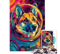 Puzzle de 1000 pièces pour Adultes Astronaute et Berger Allemand Jeu Familial Défi Difficile pour Les Amis et la Famille (Dimensions 38x52cm)