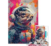 Puzzle de 1000 pièces pour Adultes Astronaute et écureuil de l'espace Jeu Familial Amusant et Stimulant (38x52cm)