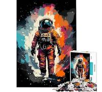 Puzzle de 1000 pièces pour Adultes Astronaute et Espace Jeu Abstrait et Pratique Jouet éducatif Cadeau d'anniversaire (Dimensions 75x50cm)