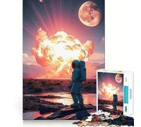 Puzzle de 1000 pièces pour Adultes Astronaute et Explosion sur Une planète Extraterrestre Découpe précise Jeu de réflexion et de Loisirs Cadeau d'anniversaire Amusant (50x75cm)