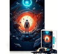 Puzzle de 1000 pièces pour Adultes Astronaute et l'inconnu Décoration soignée Jeu Amusant et divertissant pour Un Anniversaire ou Un Loisir (38x52cm)