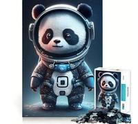 Puzzle de 1000 pièces pour Adultes Astronaute et Panda Jeu aux Bords Nets Stimulation Cognitive Jeu de Relaxation Cadeau Festif et Amusant (38x26cm)
