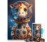 Puzzle de 1000 pièces pour Adultes Astronaute,Girafe,Espace Décoration soignée Jeu Amusant et Relaxant pour Un Anniversaire ou Un Loisir (38x26cm)