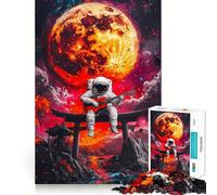 Puzzle de 1000 pièces pour Adultes Astronaute Jouant de la Guitare Jeu de réflexion et de détente pour Un Anniversaire (38x26cm)