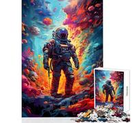 Puzzle de 1000 pièces pour Adultes Astronaute l'espace est Sauvage Jeu de réflexion et d'apprentissage éducatif Décoration intérieure Jouet Anti-Stress Amusant (38x26cm)