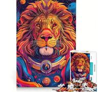 Puzzle de 1000 pièces pour Adultes Astronaute, Lion de l'espace, Jeu de réflexion Stimulant, Renforce l'amour au Sein du Couple 38x26cm