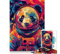 Puzzle de 1000 pièces pour Adultes Astronaute Panda Espace Décoration soignée Jeu de réflexion Cadeau d'anniversaire Artistique 50x75cm