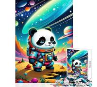 Puzzle de 1000 pièces pour Adultes Astronaute Panda Paysage Spatial Décoration intérieure Jouet Cadeau d'anniversaire Jeu Impossible Chaque pièce est Unique Dimensions 38x26cm