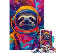 Puzzle de 1000 pièces pour Adultes Astronaute Paresseux Espace Jeu de réflexion pour Les Amis et la Famille (Dimensions 38x26cm)