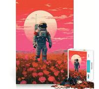 Puzzle de 1000 pièces pour Adultes Astronaute,Peinture,Fleur,Découpe soignée,Jeu de réflexion,Activité pour occuper Ses Loisirs,Cadeau d'anniversaire Artistique (50x75cm)