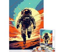 Puzzle de 1000 pièces pour Adultes Astronaute Pop Art Jeu Anti-Stress Cadeau d'anniversaire Casse-tête Renforce l'amour Entre Couples Dimensions 50x75cm