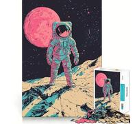 Puzzle de 1000 pièces pour Adultes Astronaute sur planète Extraterrestre Découpe précise Jeu de réflexion et de Loisirs Cadeau d'anniversaire Amusant (38x52cm)