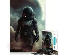 Puzzle de 1000 pièces pour Adultes Astronaute sur planète Extraterrestre Jeu de réflexion Amusant et précis pour se détendre et s'amuser Cadeau d'anniversaire (38x52cm)