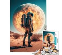 Puzzle de 1000 pièces pour Adultes Astronaute sur Une Nouvelle planète Activités Amusantes à la Maison améliore la mémoire et Offre Un Jeu Anti-Stress À partir de 14 Ans (50x75cm)