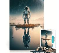 Puzzle de 1000 pièces pour Adultes Astronaute sur Une Nouvelle planète Découpe de qualité supérieure Jeu Intelligent Activité ludique et apaisante Cadeau d'anniversaire Jeu Artistique (38x26cm)